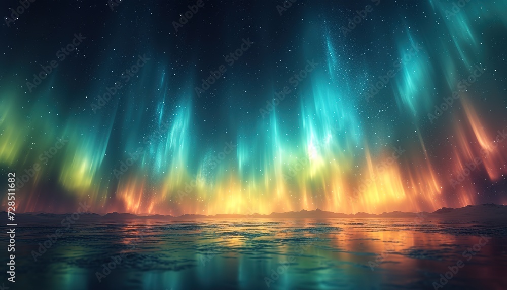 Glass-Blurred Abstract Background, Northern Lights Gradient Wallpaper