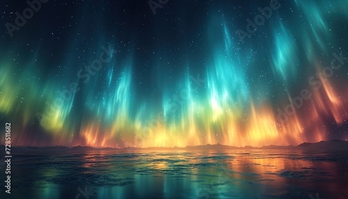 Glass-Blurred Abstract Background, Northern Lights Gradient Wallpaper