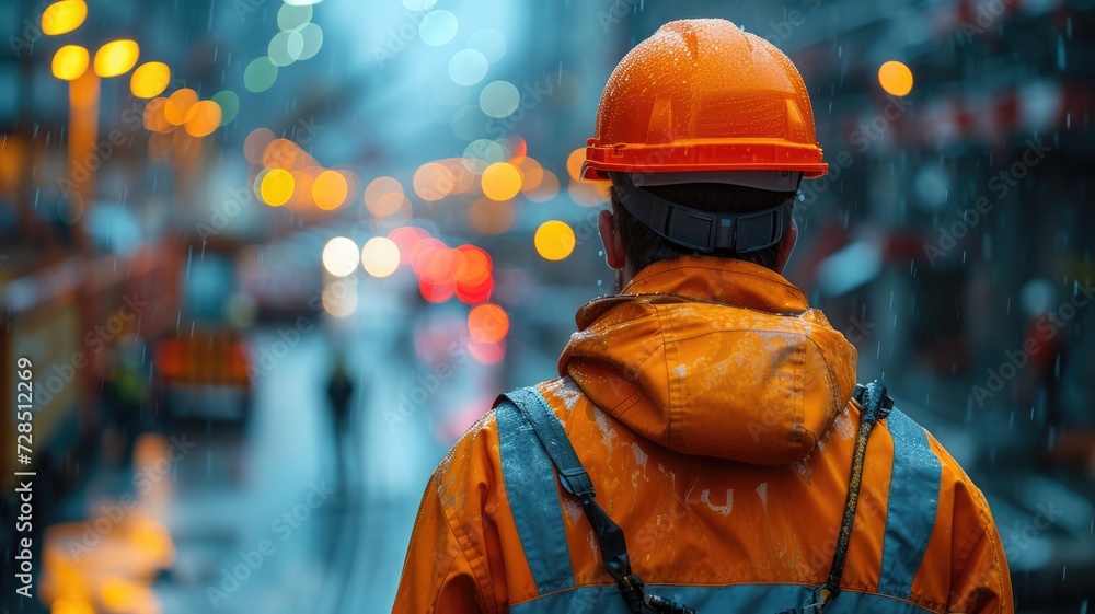 Construction engineer working at construction site Construction engineer working at construction site