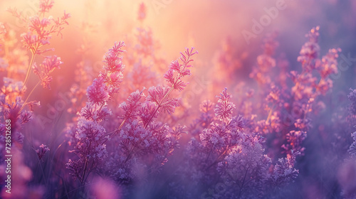 Roam through a twilight meadow of lilac and gold, an abstract interpretation of a serene dusk where soft gradients mingle in a harmonious blend of tranquility. 