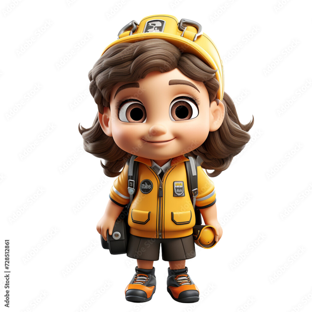 a 3d School Bus Driver on isolated transparent background png, generated with AI a 3d School Bus Driver on isolated transparent background png, generated with AI