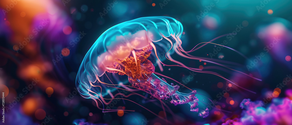 wallpaper of a jellyfish, high details wallpaper of a jellyfish, high details