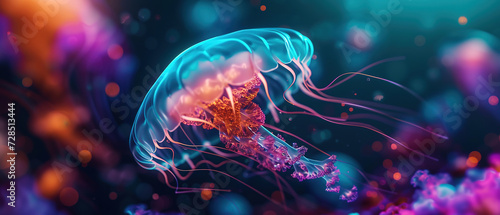 wallpaper of a jellyfish, high details 