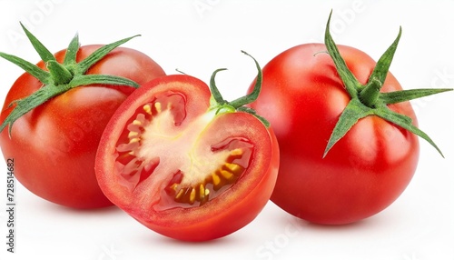 tomatoes isolated on white background with clipping path