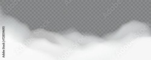 White realistic clouds on transparent cut-out background photo