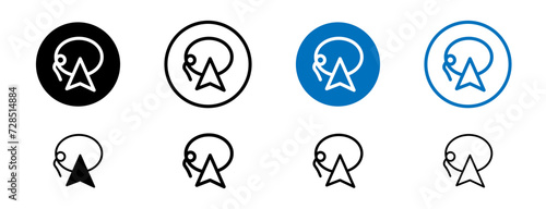 Lasso Tool Line Icon Set. Technology Polygonal Art Graphic Design Symbol in black and blue color. photo