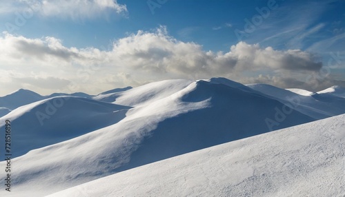 snow covered hills under a calm sky 3d render © RichieS