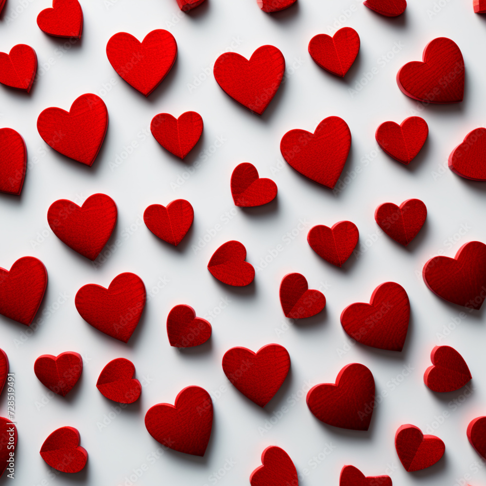 red hearts on white background, simple pattern, valentine´s day concept red hearts on white background, simple pattern, valentine´s day concept