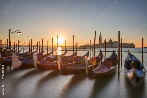Venice, Italy with Gondolas on the Canal
