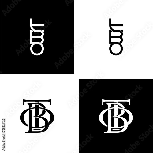 tbo typography letter monogram logo design set photo