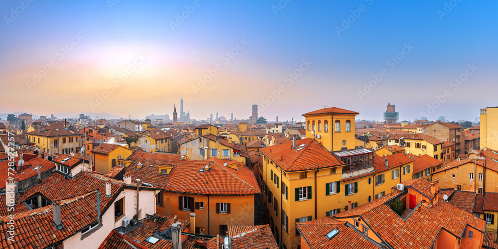 Bologna, Italy Rooftop Skyline Panorama