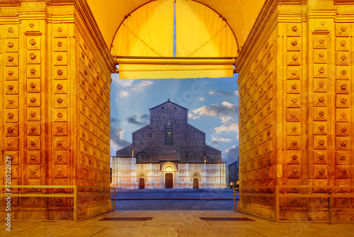 Bologna, Italy at the Basilica of San Petronio photo