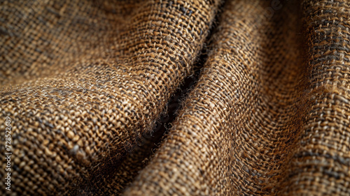 .A detailed photograph showcasing the texture of woven fabric in warm earth tones