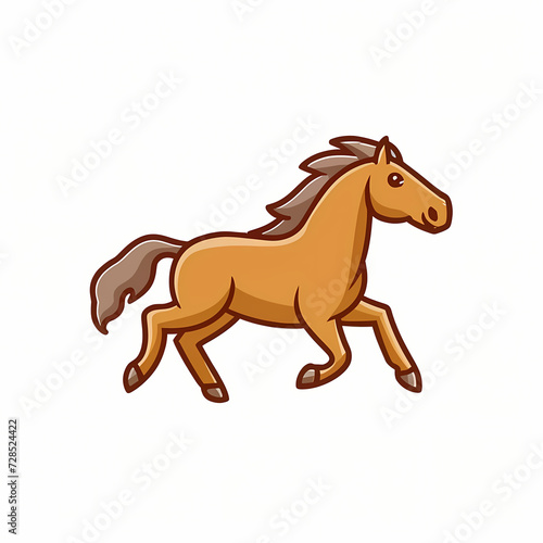 Cartoon logo of a vector captivating horse  animal nature icon isolated premium.