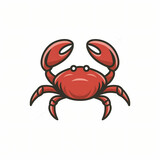 Cartoonish logo of vector crab design, unique and eye-catching.