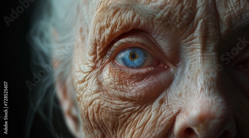 Intense Portrait of Elderly Woman's Eye