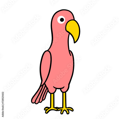 cartoon parrot on white