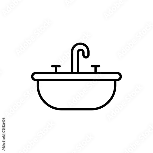 Sink outline icons, minimalist vector illustration ,simple transparent graphic element .Isolated on white background