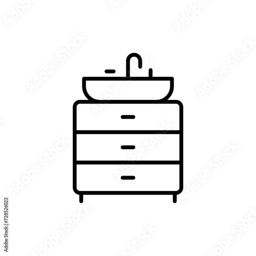 Sink outline icons, minimalist vector illustration ,simple transparent graphic element .Isolated on white background