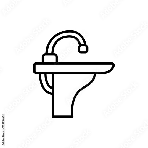 Sink outline icons, minimalist vector illustration ,simple transparent graphic element .Isolated on white background