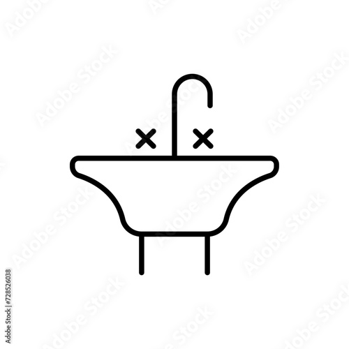 Sink outline icons, minimalist vector illustration ,simple transparent graphic element .Isolated on white background