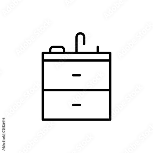 Sink outline icons, minimalist vector illustration ,simple transparent graphic element .Isolated on white background