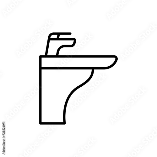 Sink outline icons, minimalist vector illustration ,simple transparent graphic element .Isolated on white background
