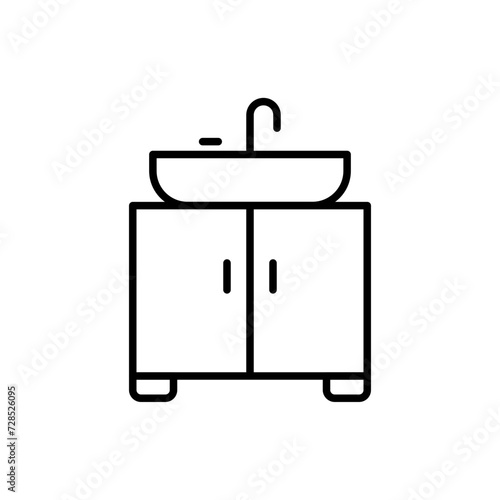 Sink outline icons, minimalist vector illustration ,simple transparent graphic element .Isolated on white background
