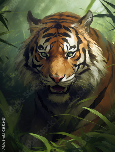 Angry tiger. Digital art. © Cridmax