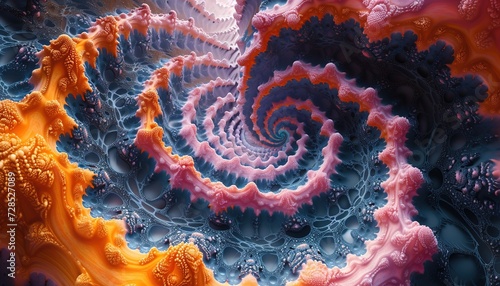 Swirling Organic Pattern in Psychedelic Colors - Mesmerizing Abstract Background Wallpaper