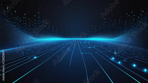 Abstract glowing particles wave. Futuristic technology style background