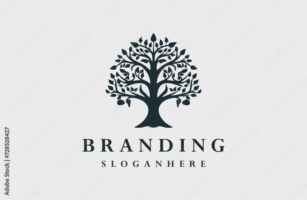Obraz premium Tree logo style icon design template flat vector
