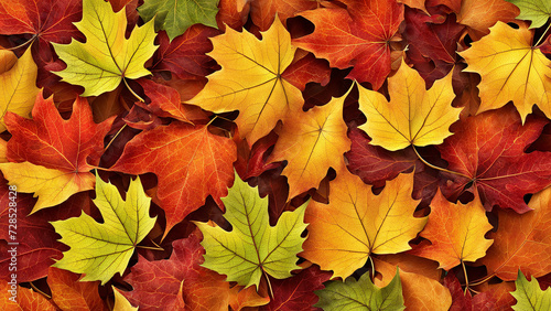 Colorful autumn maple leaves background  top view  flat lay.