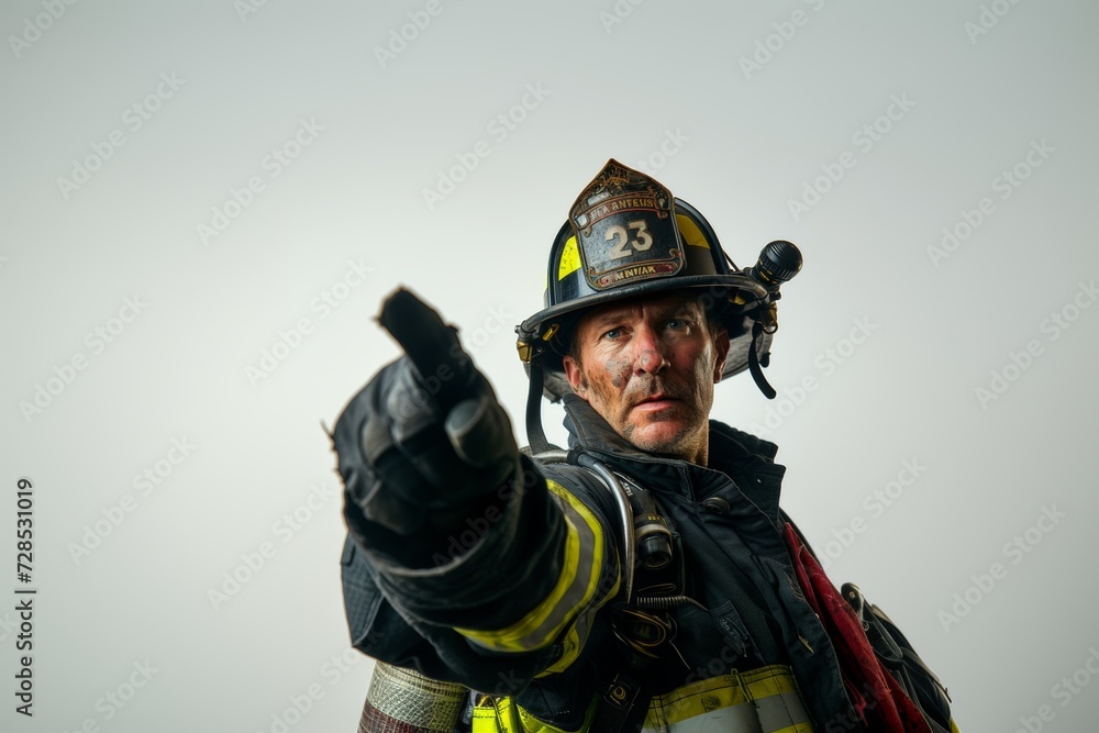 portrait of a firefighter in uniform portrait of a firefighter in uniform