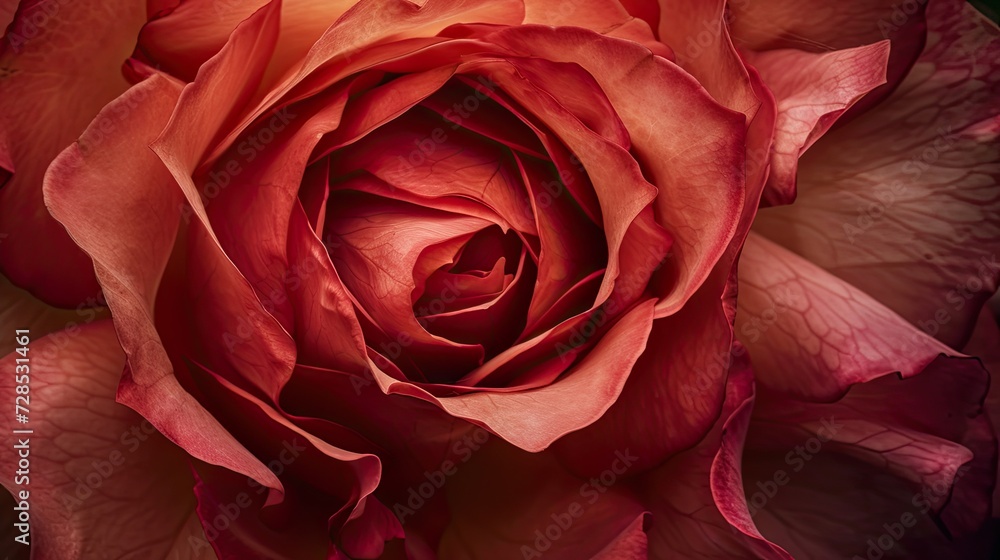 Naklejka premium Close-up of rose. Generative AI