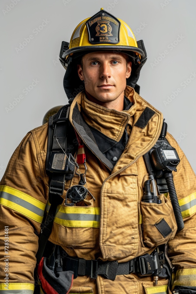 Fototapeta premium portrait of a firefighter in uniform