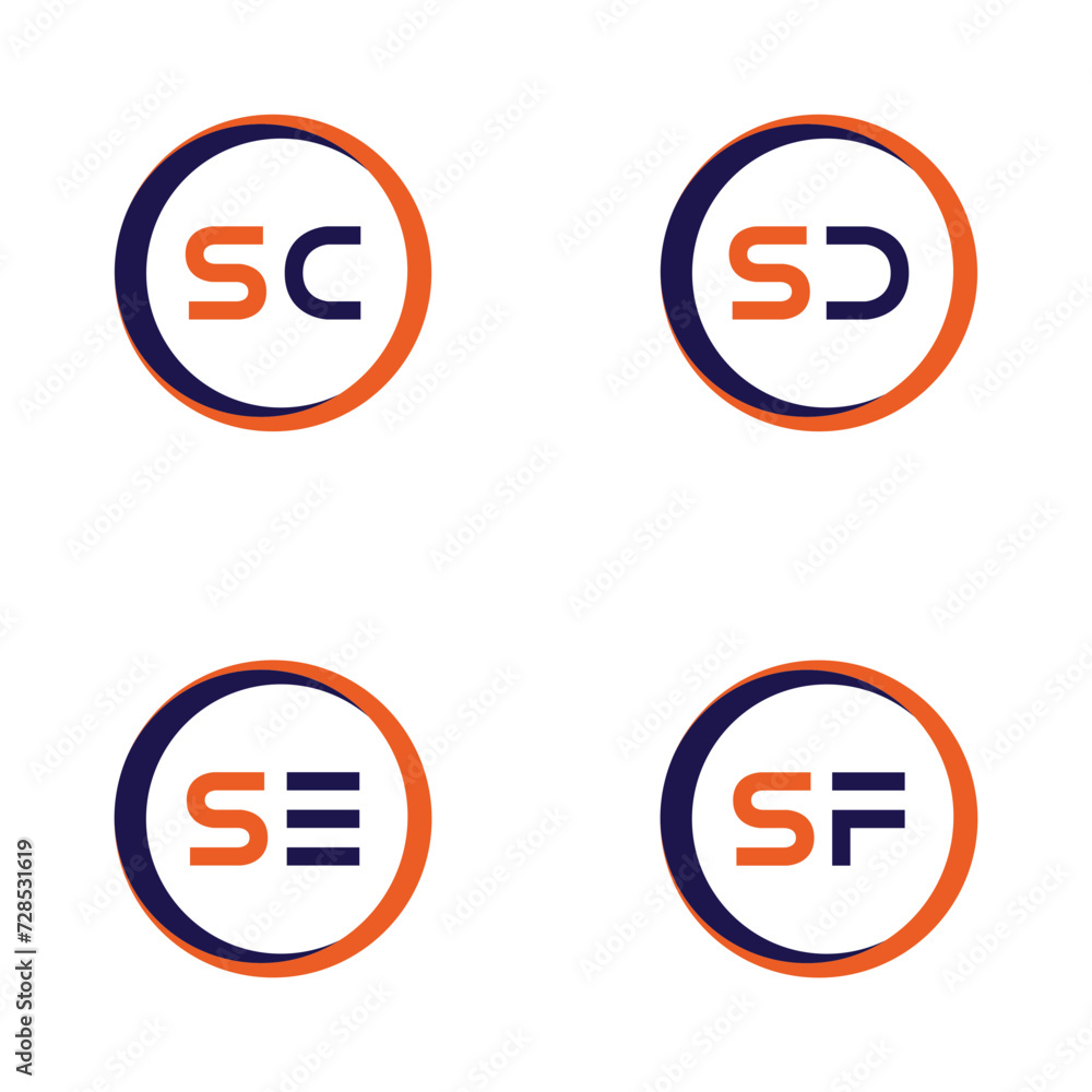 SC,SD,SE,SF   Letter Logo Bundle Monogram set . icon, letter, vector, technology, business, art, symbol, set design .