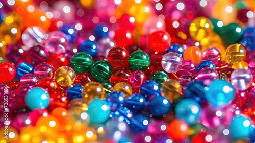 Colorful beads on white. Generative AI