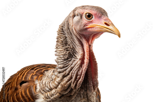 a wild turkey displayed isolated on white transparent background.