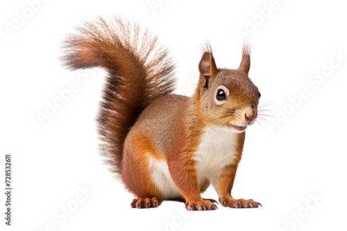 Cute squirrel isolated on white transparent background.