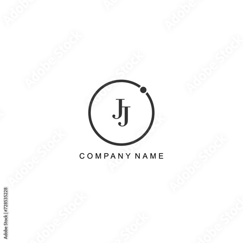 Initial JJ letter management label trendy elegant monogram company