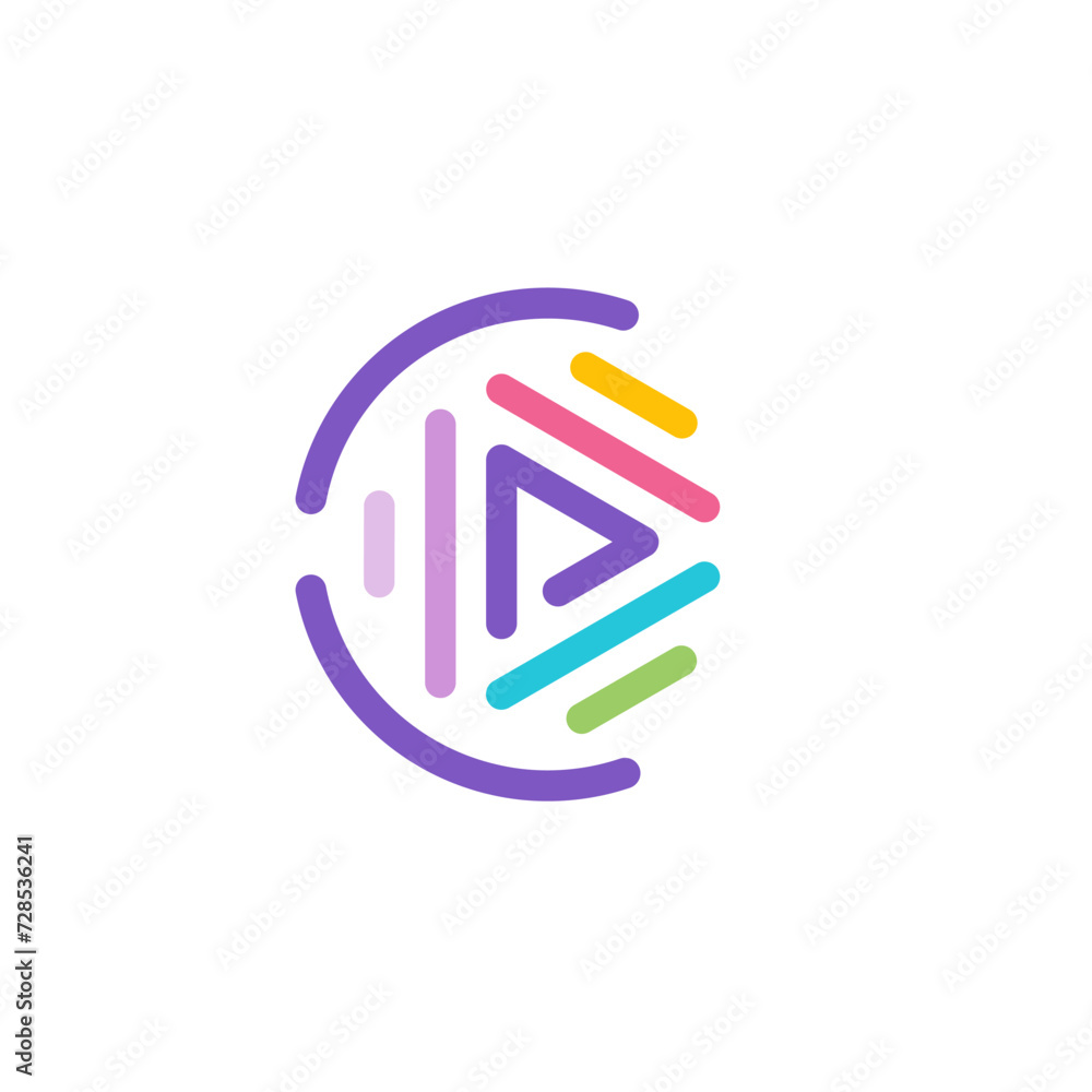 Colorful C Letter with Content Video Reels Logo Design Vector Colorful C Letter with Content Video Reels Logo Design Vector