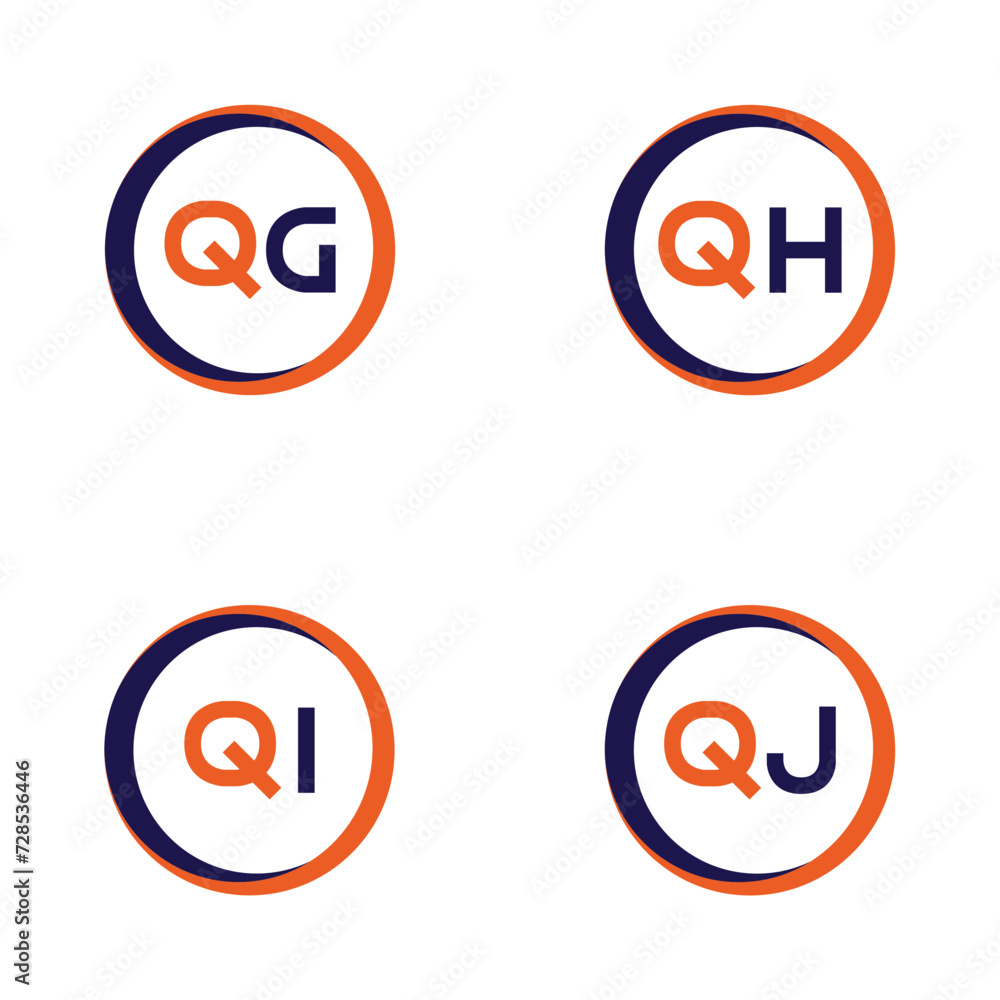 QG,QH,QI,QJ Letter Logo Bundle Monogram set . icon, letter, vector, technology, business, art, symbol, set design . QG,QH,QI,QJ Letter Logo Bundle Monogram set . icon, letter, vector, technology, business, art, symbol, set design .