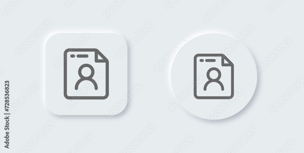 Personal data line icon in neomorphic design style. Privacy signs vector illustration. Personal data line icon in neomorphic design style. Privacy signs vector illustration.