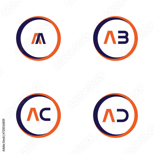 Free Download A,AB,AV,AD  Letter Logo Bundle Monogram set . icon, letter, vector, technology, business, art, symbol, set design . - GFXLoad