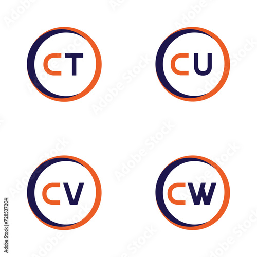 Free Download CT,CU,CV,CW  Letter Logo Bundle Monogram set . icon, letter, vector, technology, business, art, symbol, set design . - GFXLoad