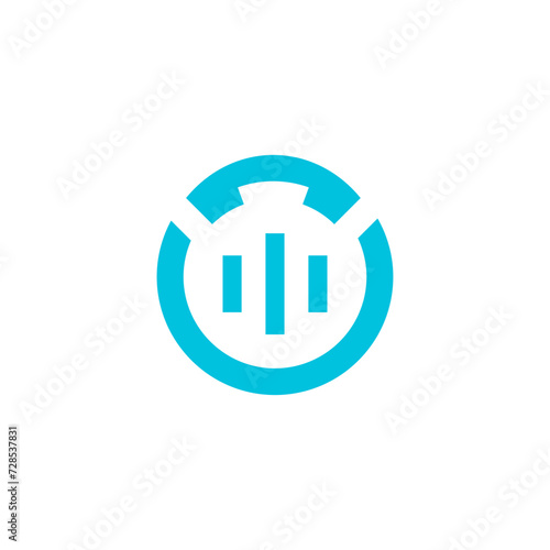 Ring Phone with Circle and Voice Logo Design Vector