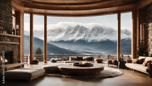 Magical view from inside a luxury mansion in Alaska.