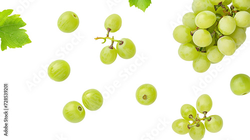 green grape on white background photo