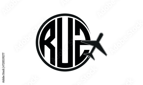 RUZ three initial letter circle tour & travel agency logo design vector template. hajj Umrah agency, abstract, wordmark, business, monogram, minimalist, brand, company, flat, tourism agency, tourist photo